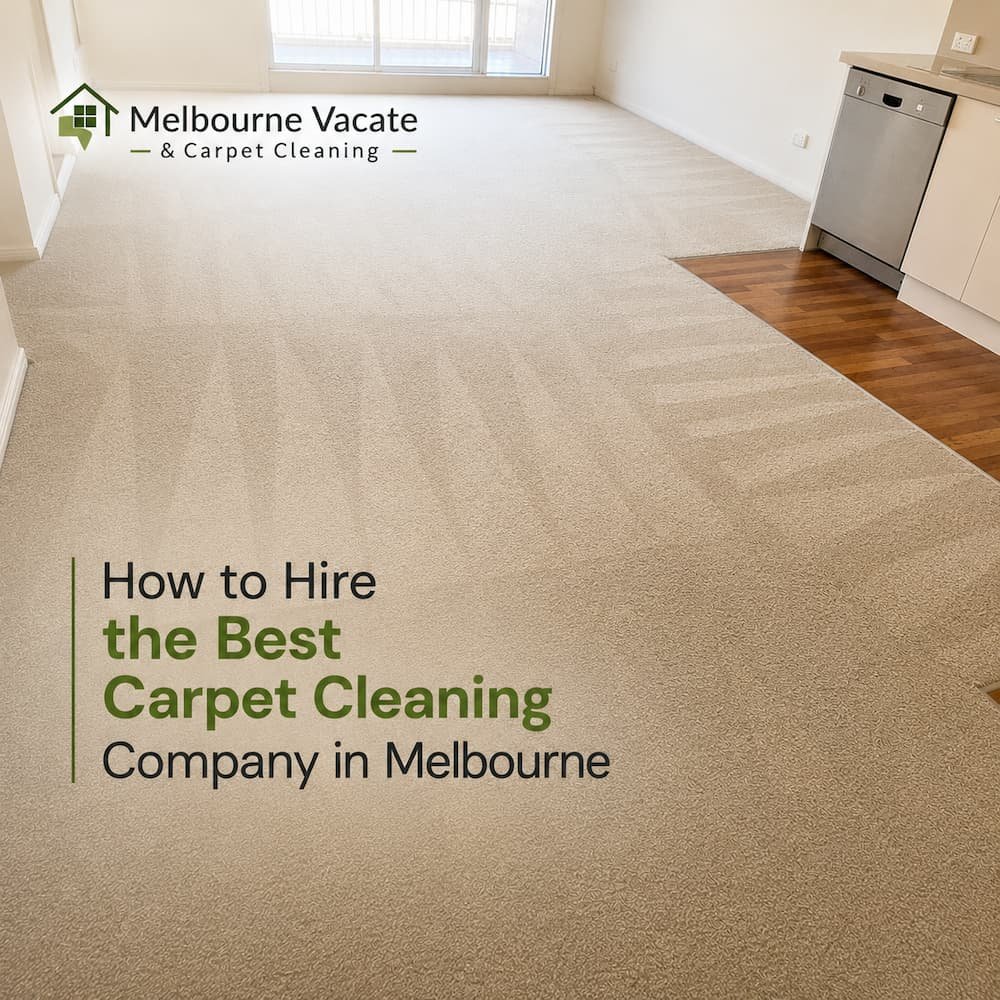 Professional carpet cleaning service in Melbourne with freshly cleaned carpet in a rental property